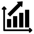 Bar chart Glyph Style vector icon which can easily modify or edit
