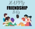 Happy friendship day illustrations with blue background