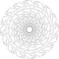 Mandala, strength for coloring page or book. Rotating symmetrically
