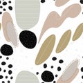 Creativity decoration seamless pattern texture with abstract elements, brush. shapes in trendy style.