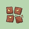 Four slice brownies vector design