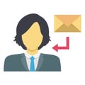 Female with envelope vector icon which can easily modify or edit Royalty Free Stock Photo
