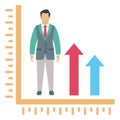 Career growth vector icon which can easily modify or edit Royalty Free Stock Photo