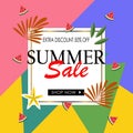 Summer Sale banner, hot season discount poster vol 6 Royalty Free Stock Photo