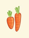 Carrot cute cartoon vector design