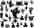 Cactus Set. cactus silhouette. Vector.