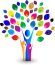 Family tree logo with abstract colors