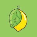 Lemon with leaf vector design