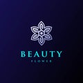 Geometric Elegant Luxury Star Flower Leaf Icon Logo Royalty Free Stock Photo