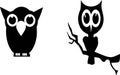Two owls on white background. VECTOR Royalty Free Stock Photo