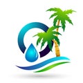Globe Water drop logo concept of water drop with world save earth wellness symbol icon nature drops elements vector design Royalty Free Stock Photo