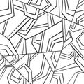 Line drawing from simple geometry. Black decor on white background. Royalty Free Stock Photo