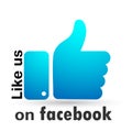 Like Us on Facebook Like Thumb icon Thumb Up Sign Business, feedback illustrations on white background