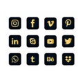 Golden social media icons