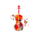 Colorful violoncello with music notes isolated vector illustration design. Music background. Music instrument poster with music no