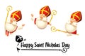 Happy Saint Nicholas or Sinterklaas day set - isolated on transparent background