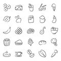 Pack Of Bakery Items Doodle Icons