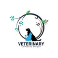 Veterinary logo with bird and tree