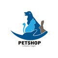 Pets shop logo design with hand