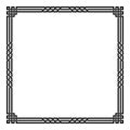 Black geometric square framework. Celtic style. Royalty Free Stock Photo