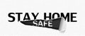 Stay home Stay safe, slogan on ripped paper. Vector illustration.