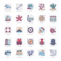 Pack Of Underwater Flat Icons Royalty Free Stock Photo