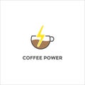 Coffee Power logo design with modern concept. Icon coffee power cup vector template label