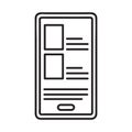 Smartphone icon. Single high quality outline symbol of phone device for web design or mobile app. Thin line signs of education for Royalty Free Stock Photo