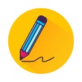 Flat Icon Pencil. Single high quality flat symbol of pencil for web design or mobile app. school education