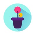 Flat Icon Potted Plant. Single high quality flat symbol of plant for web design or mobile app.