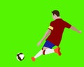 Football Striker doing freekick Green screen Royalty Free Stock Photo