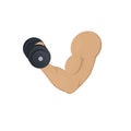 Dumbbell in hand. Biceps, vector illustration