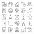 Pack Of Learning Doodle Icons Royalty Free Stock Photo