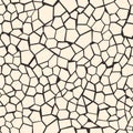 Bright seamless cracks pattern. Light mosaic from polygons on dark background.