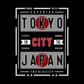 Tokyo tee print. T-shirt design graphics stamp label typography.