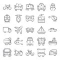 Pack of Transport Line Icons