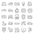 Pack of Automobile Line Icons Royalty Free Stock Photo