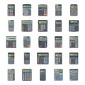 Electronic Calculators Flat Icons Pack Royalty Free Stock Photo