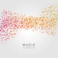 Music background with music notes and G-clef vector illustration design. Artistic music festival poster, live concert, music notes
