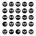 Cute Emoticons In Modern solid Style Royalty Free Stock Photo