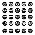 Cute Emoticons In Modern solid Style