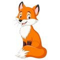 Cartoon happy fox isolated on white background Royalty Free Stock Photo