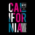 CALIFORNIA typography design tee for t shirt print