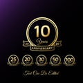 Vector set of anniversary golden signs Royalty Free Stock Photo