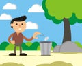 Man throwing garbage in the trash Royalty Free Stock Photo