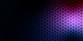 Abstract Shining Hexagonal Mesh Texture in Dark Blue, Pink and Purple Gradient Background Royalty Free Stock Photo