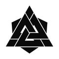 Viking Valknut sign symblol icon black color. Interwoven triangles. Vector illustration. Royalty Free Stock Photo