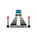 Commuterline and subway, train transportation logo design vector Royalty Free Stock Photo
