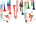 Music colorful background with saxophones. Jazz music festival poster. Saxophone isolated vector illustration. Music instrument ve Royalty Free Stock Photo
