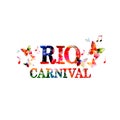 Colorful Rio De Janeiro carnival inscription. Brazil carnival vector illustration design Royalty Free Stock Photo